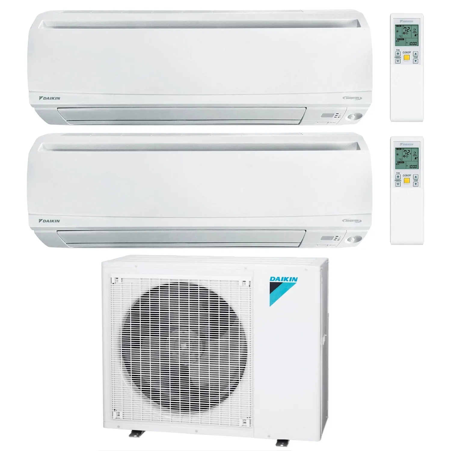 Daikin 2-Zone Wall Mounted Hyper Heat Ductless Mini-Split 36000 BTU Heat Pump Air Conditioner 18k   24k - 20 SEER2