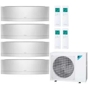 Daikin 4-Zone Wall Mounted Emura Silver Hyper Heat Ductless Mini-Split 36000 BTU Heat Pump Air Conditioner 9k   9k   9k   12k - 20 SEER2