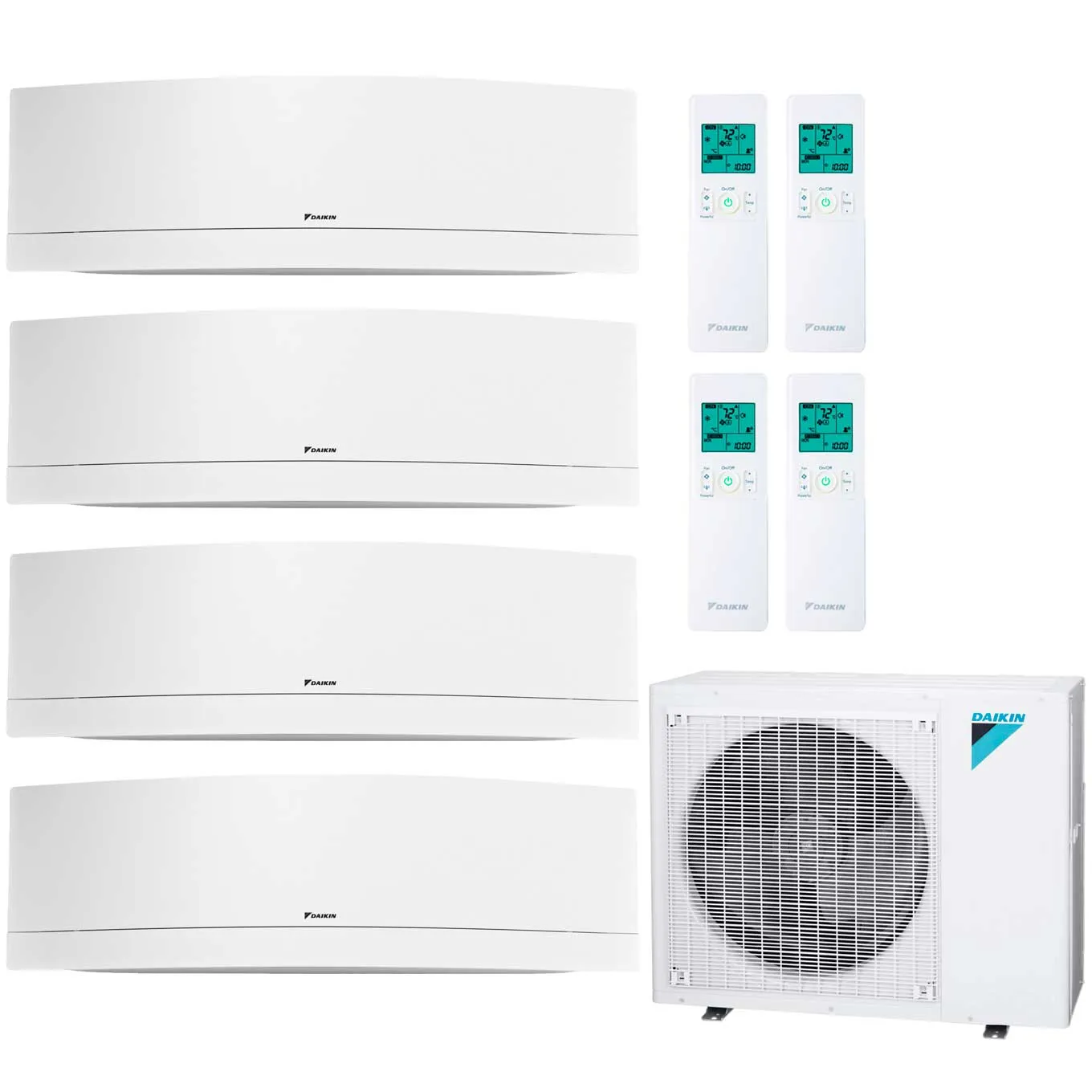 Daikin 4-Zone Wall Mounted Emura White Hyper Heat Ductless Mini-Split 36000 BTU Heat Pump Air Conditioner 12k   12k   12k   12k - 20 SEER2