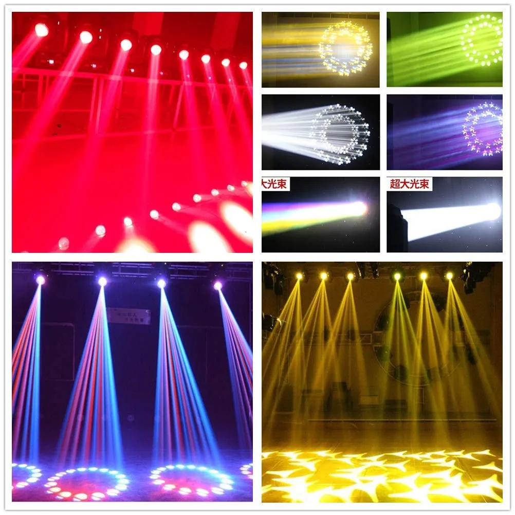 XPCLEOYZ 7R Sharpy 230W RGBW Moving Head Stage Effect Light 16 Channel DMX512 Rotating Moving Head Beam Pattern Zoom Stage Dimming Lights GOBO Light Spotlight 16 8 Prism DJ Master-Slave